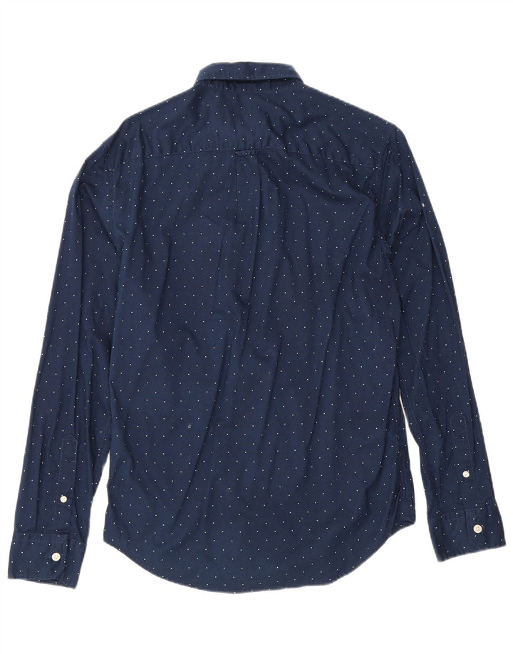 American Eagle Mens Shirt Small Navy Blue Spotted Cotton