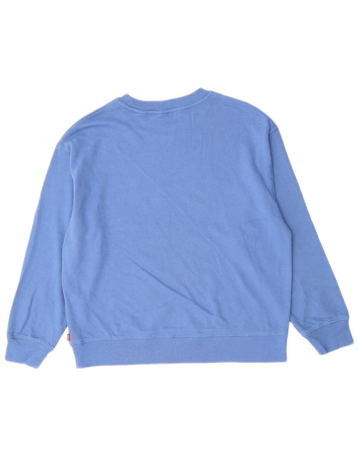 Levi's Womens Graphic Sweatshirt Jumper UK 16 Large Blue Cotton