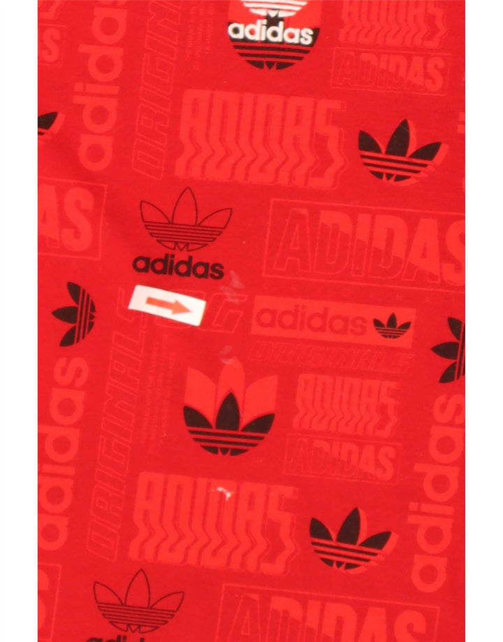 Adidas Mens Regular Graphic T-Shirt Top Medium Red Polyester