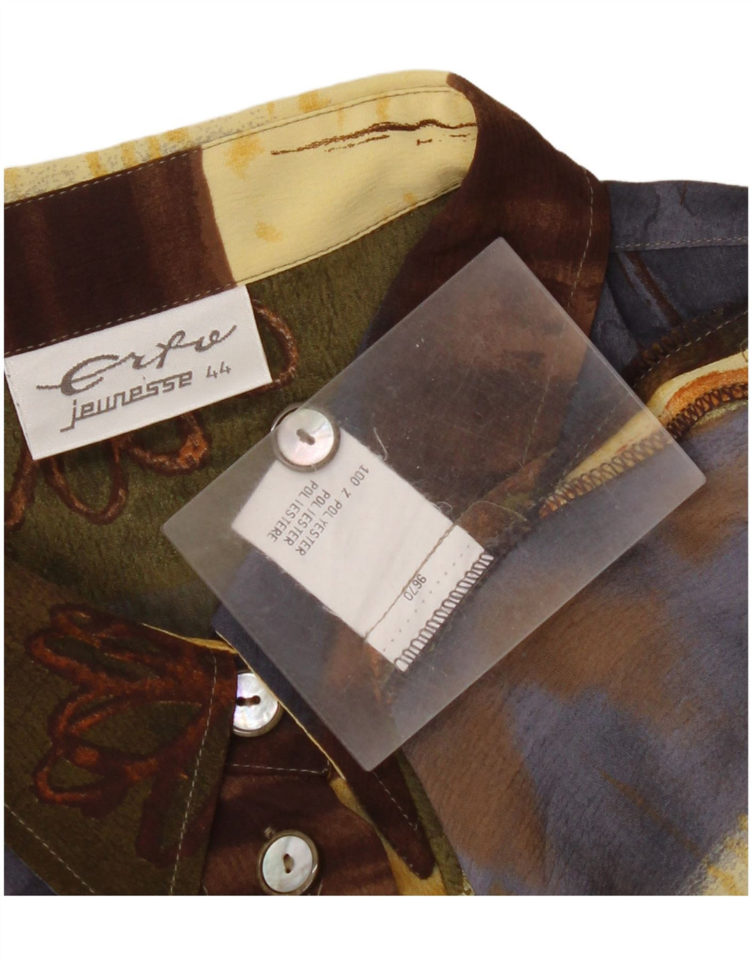 Erto Womens Shirt Blouse EU 44 XL Multicoloured Patchwork Polyester