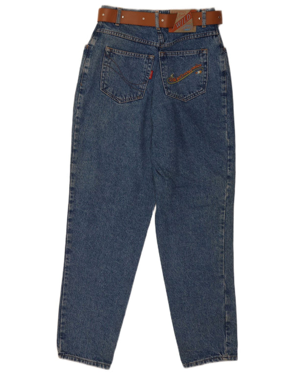 Wild Womens High Waist Tapered Jeans IT 48 XL W26 L30 Blue Cotton