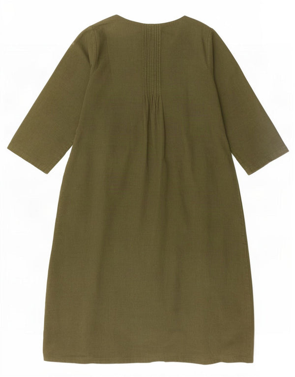 April Cornell Womens 3/4 Sleeve Basic Dress UK 14 Medium Green Floral