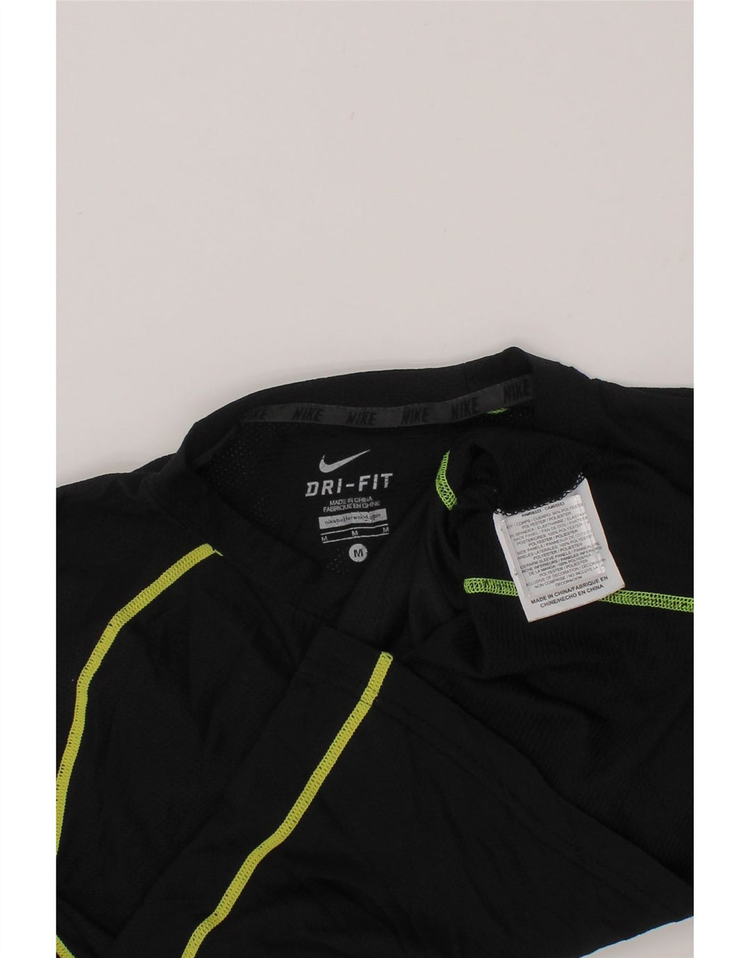 NIKE Boys Dri Fit Graphic Top Long Sleeve 10-11 Years Medium Black Vintage Nike and Second-Hand Nike from Messina Hembry 