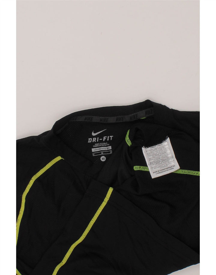 NIKE Boys Dri Fit Graphic Top Long Sleeve 10-11 Years Medium Black Vintage Nike and Second-Hand Nike from Messina Hembry 