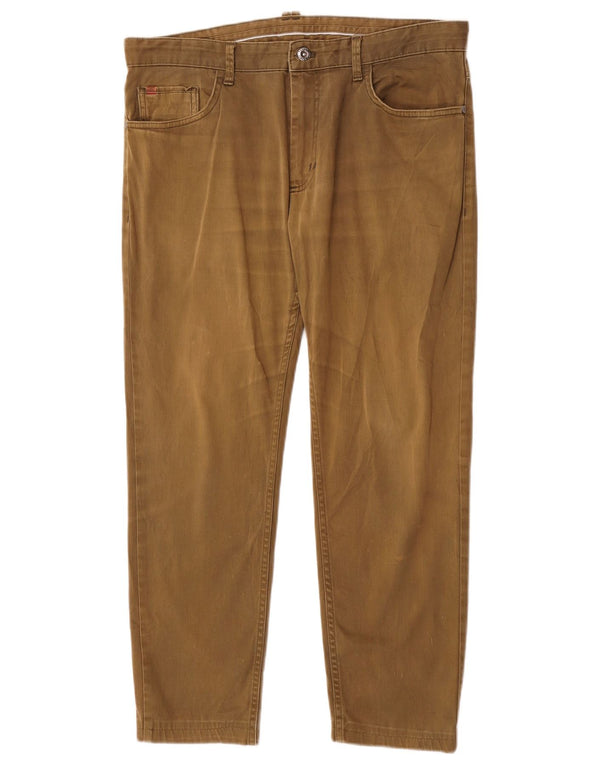 Zara Mens Slim Casual Trousers EU 44 Large W34 L26 Beige Cotton