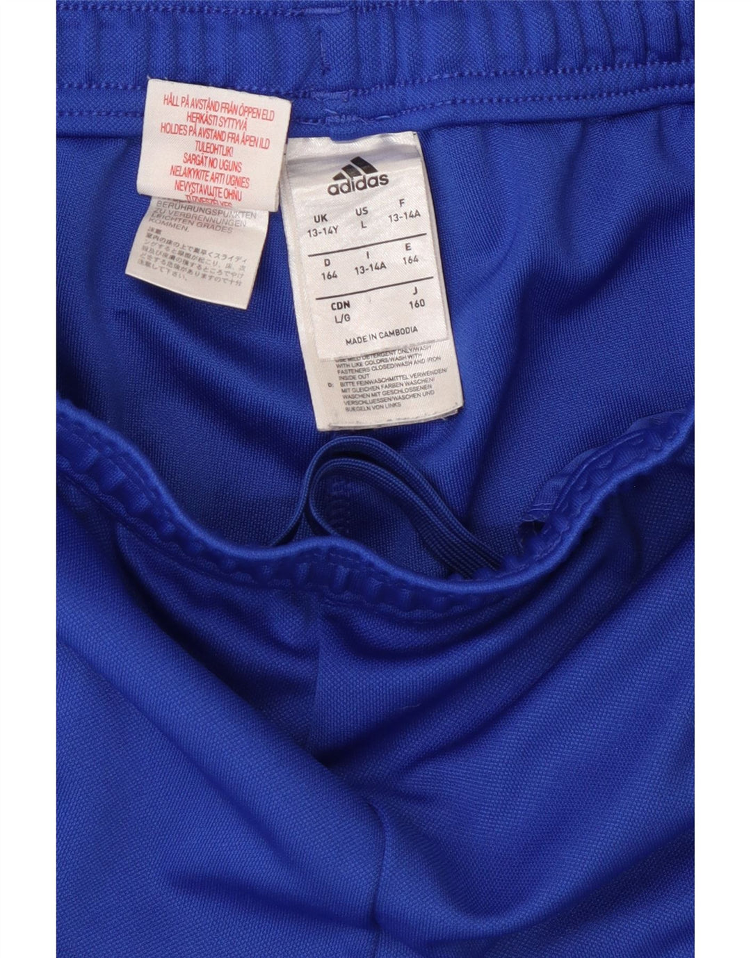 ADIDAS Boys Climacool Tracksuit Trousers 13-14 Years Blue Polyester