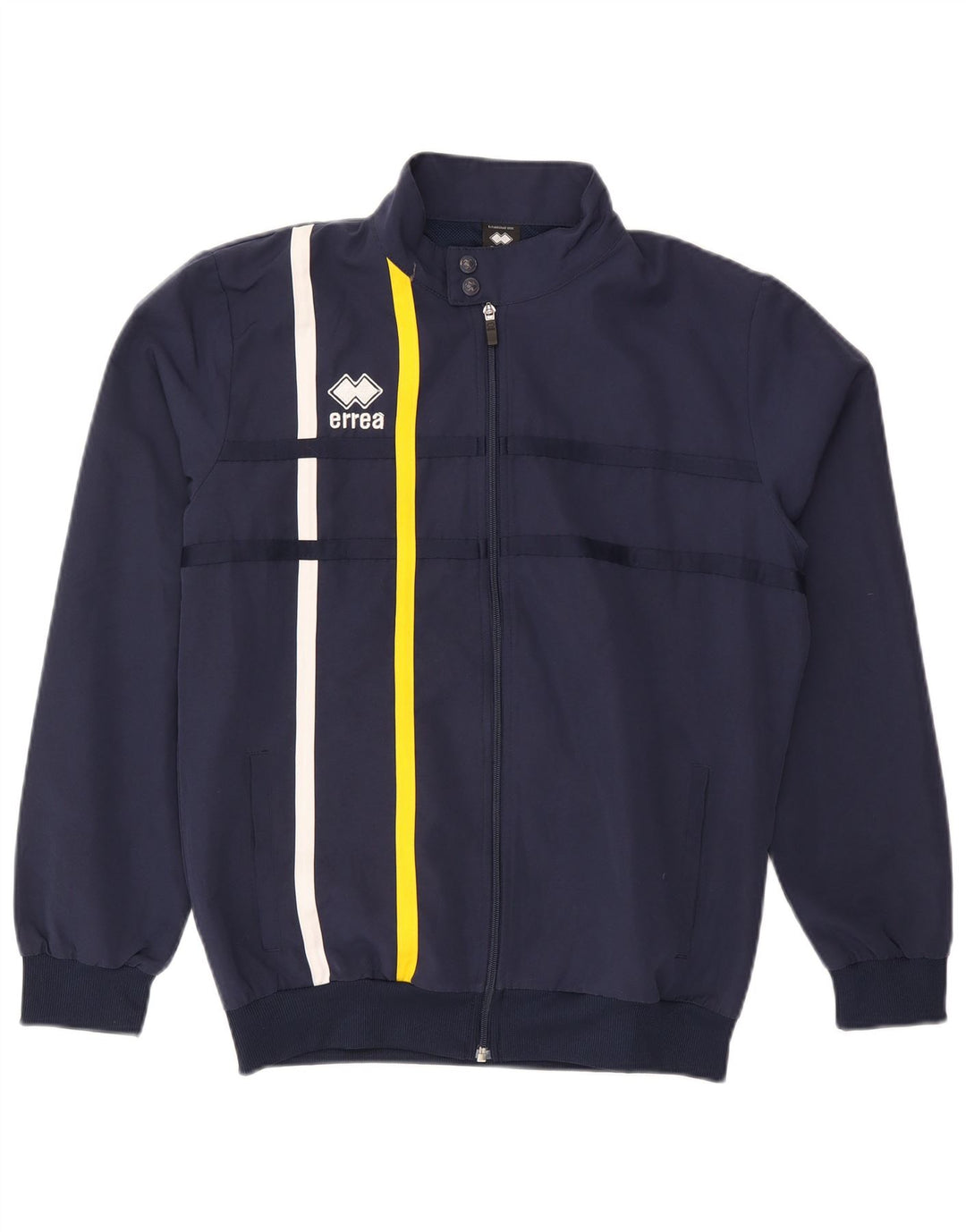 Errea Mens Bomber Jacket UK 40 Large Navy Blue Striped Polyester