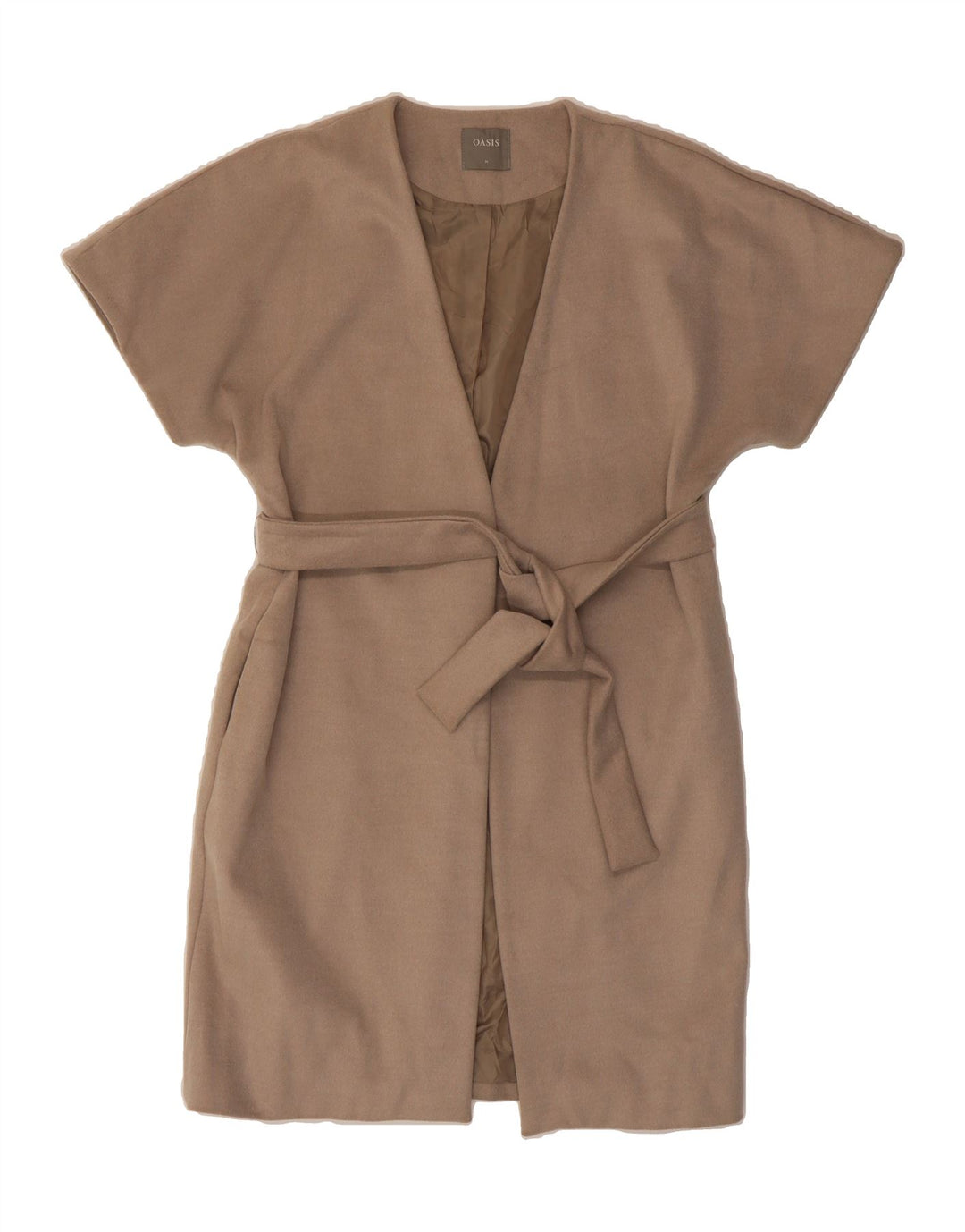OASIS Womens Short Sleeve Overcoat UK 14 Medium Grey Polyester Vintage Oasis and Second-Hand Oasis from Messina Hembry 