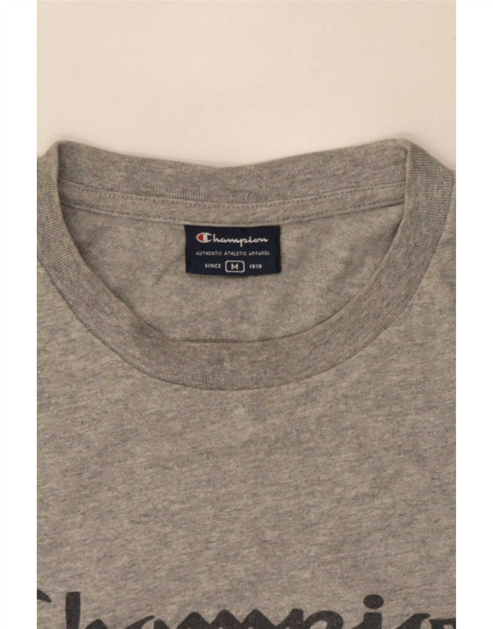 Champion Mens Graphic T-Shirt Top Medium Grey