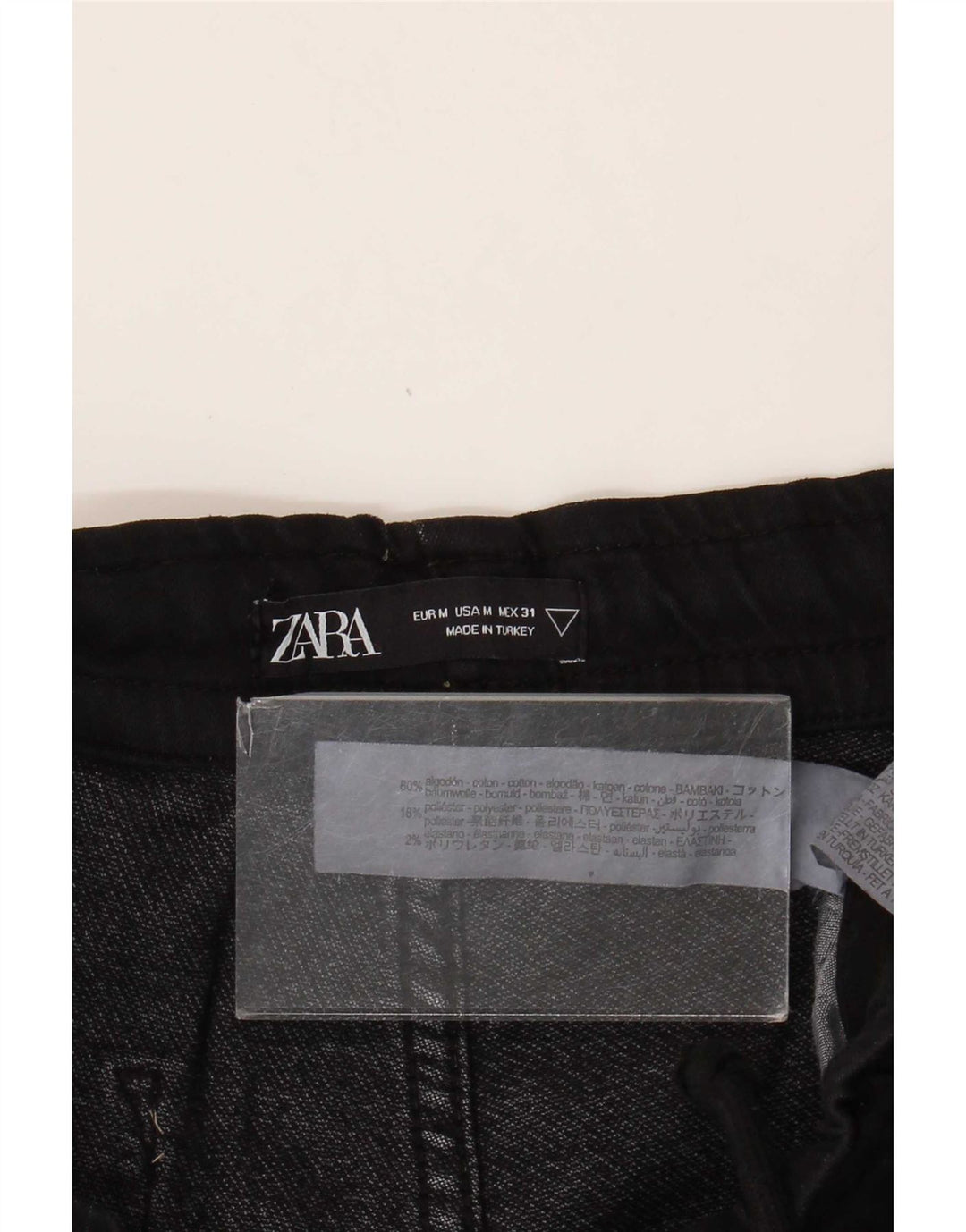 Zara Mens Tracksuit Trousers Joggers Medium Black Cotton