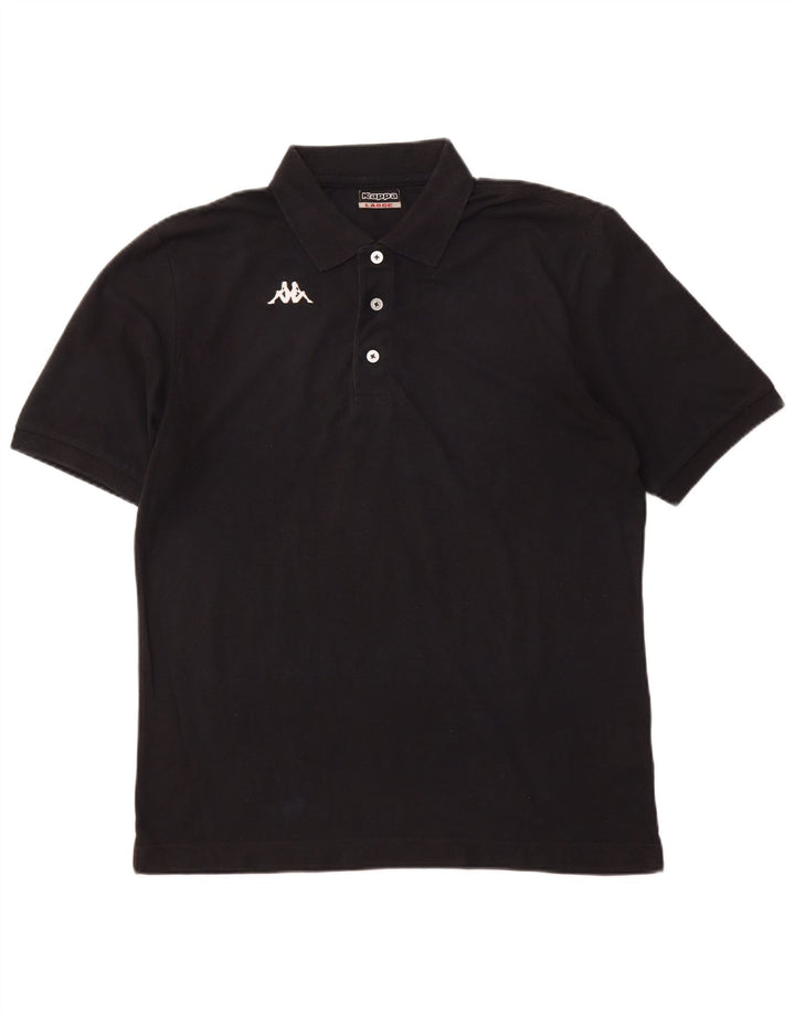 KAPPA Mens Polo Shirt XL Black Cotton