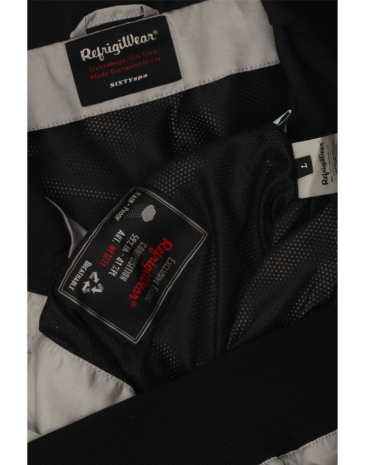 Refrigiwear Mens Bomber Rain Jacket UK 40 Large Grey Polyester