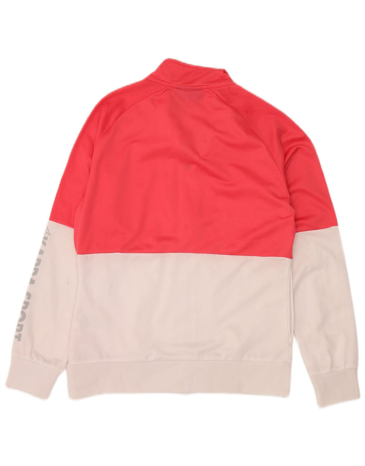 Kappa Womens Graphic Tracksuit Top Jacket UK 16 Large Red Colourblock