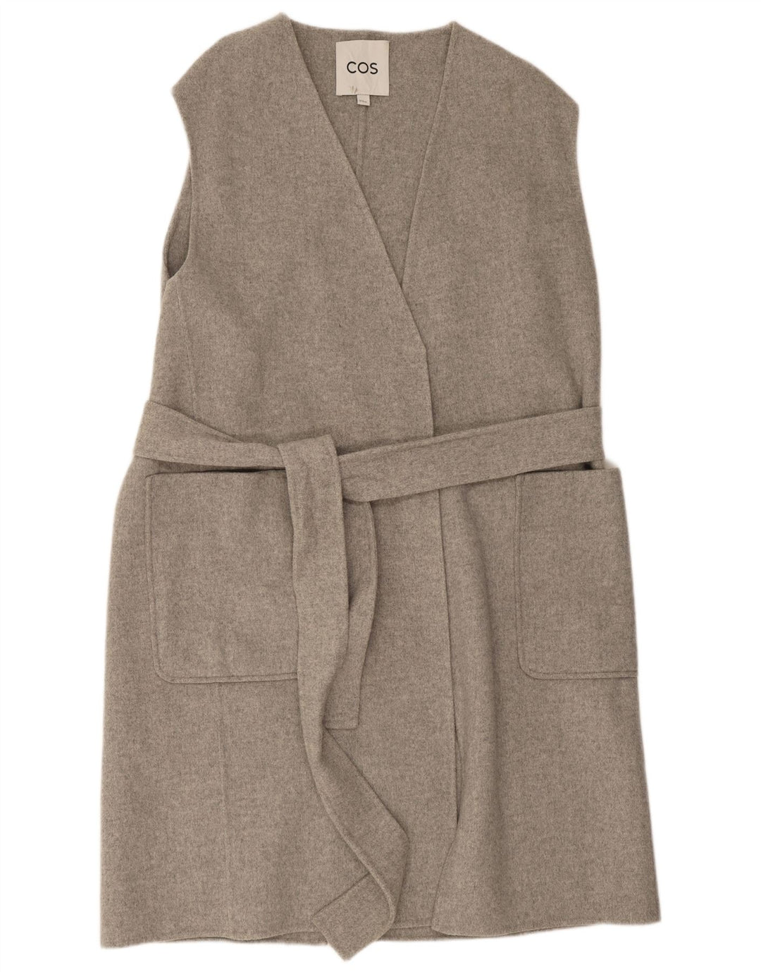 Cos Womens Longline Oversized Gilet UK 14 Medium Grey Wool