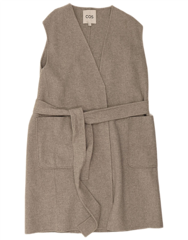 Cos Womens Longline Oversized Gilet UK 14 Medium Grey Wool