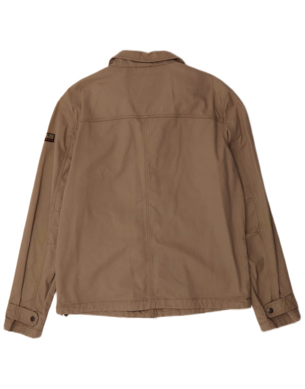 Napapijri Womens Bomber Jacket UK 18 XL Beige Cotton