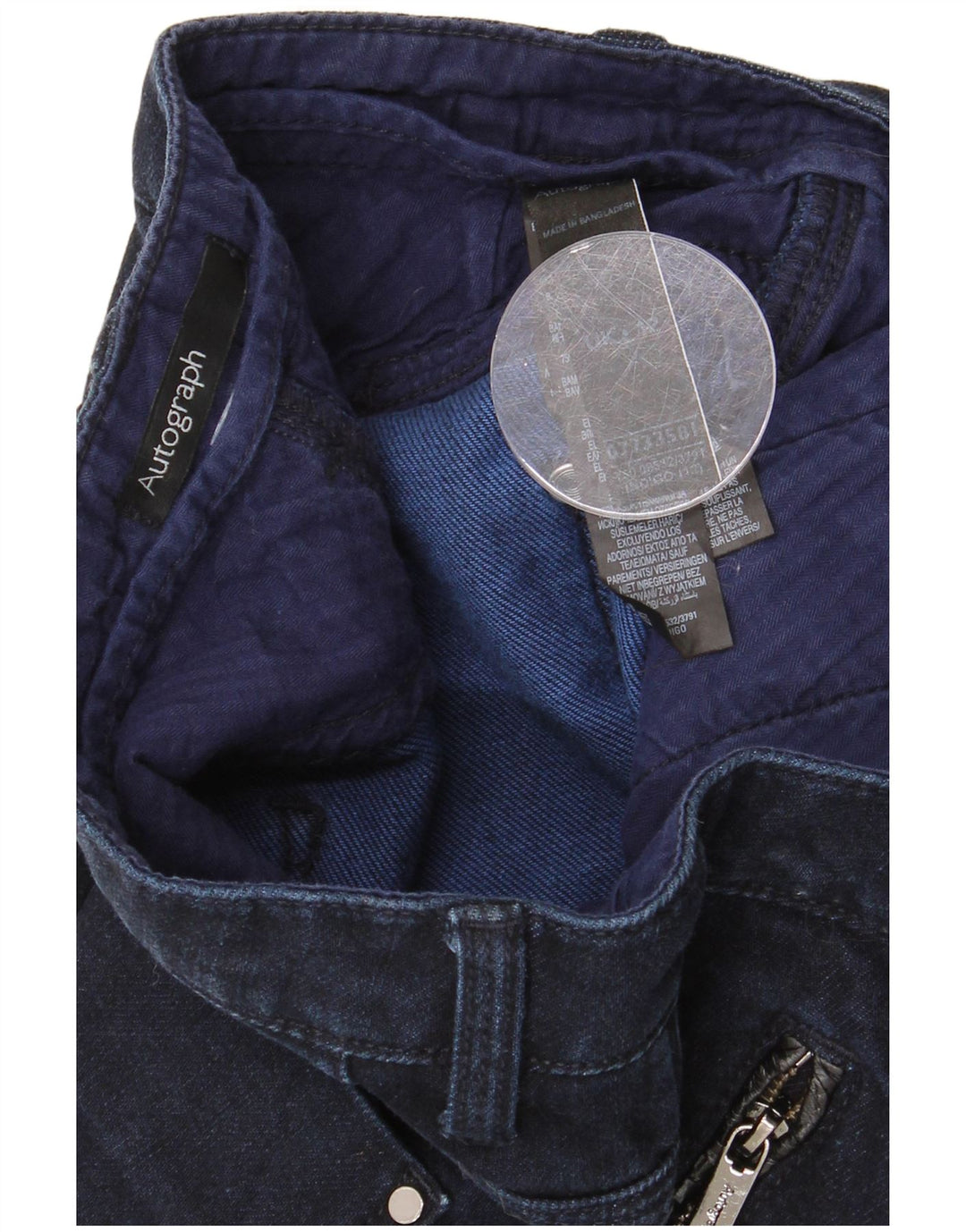 MARKS & SPENCER Womens Autograph Denim Skirt UK 12 Medium W30 Navy Blue