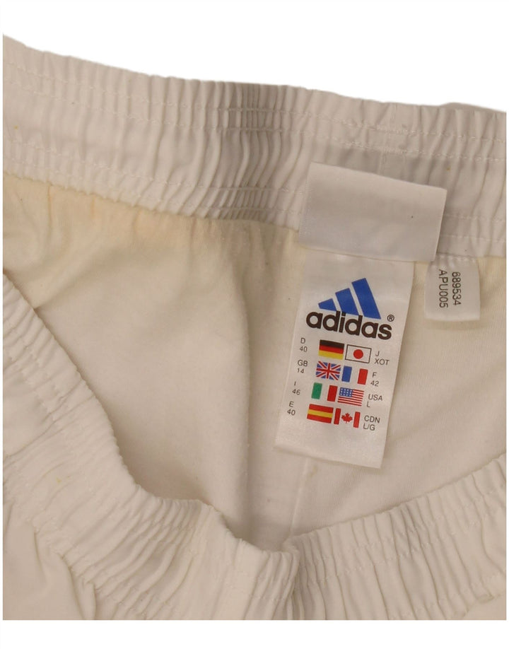 Adidas Womens Tracksuit Trousers UK 14 Large White Polyester