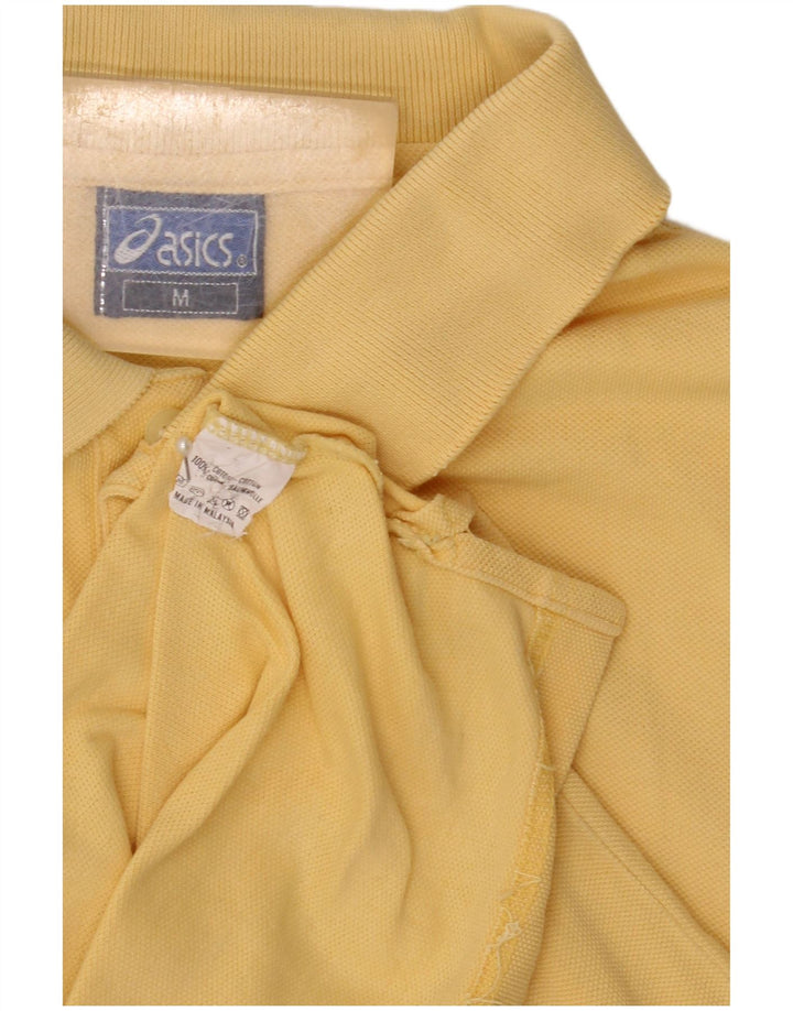 Asics Mens Polo Shirt Medium Yellow Cotton
