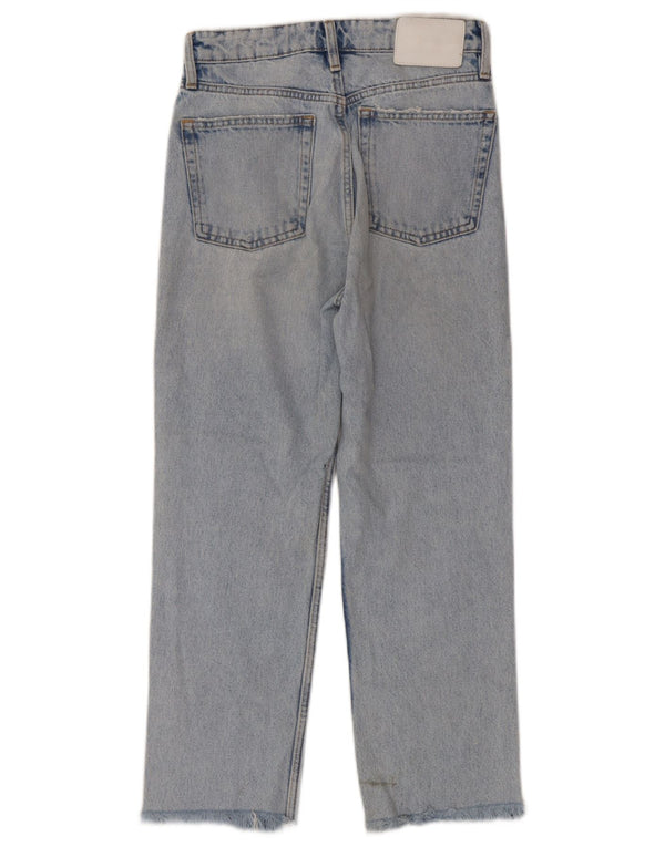 Zara Womens Crop Straight Jeans EU 34 2XS W24 L25 Blue