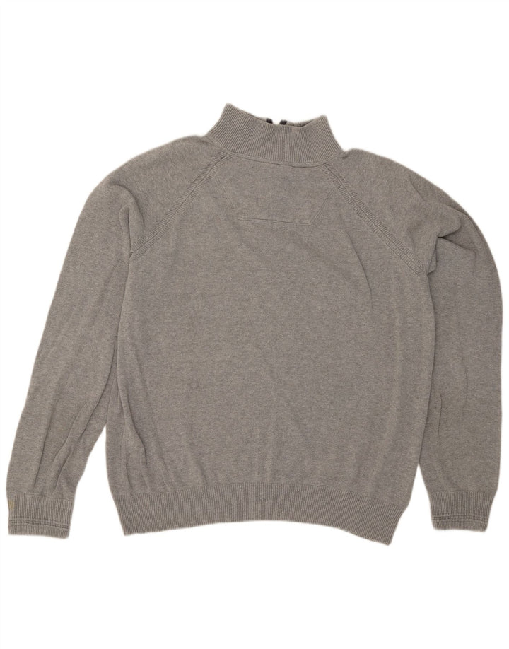 TIMBERLAND Mens Regular Fit Zip Neck Jumper Sweater XL Grey