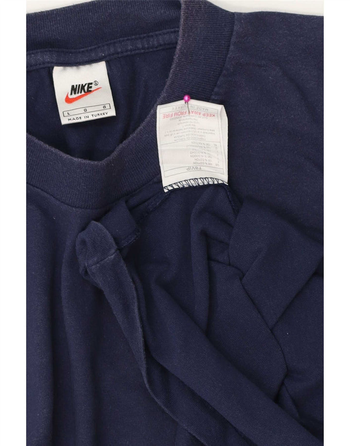 Nike Mens T-Shirt Top Large Navy Blue Cotton