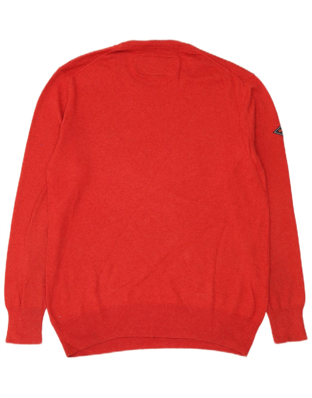 Superdry Mens Crew Neck Jumper Sweater Large Red Cotton