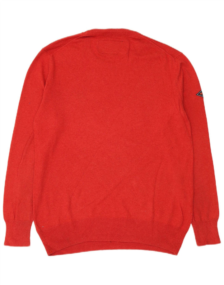 Superdry Mens Crew Neck Jumper Sweater Large Red Cotton