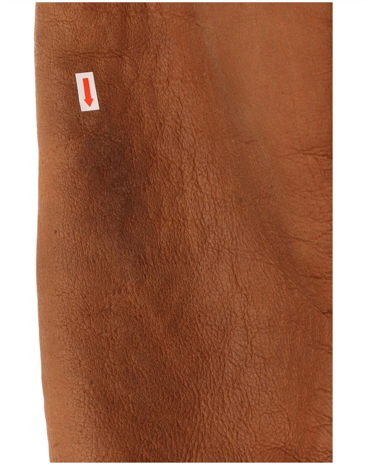 Vintage Mens Shearling Jacket UK 38 Medium Brown Leather Classic