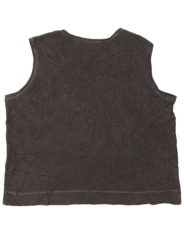 EDDIE BAUER Womens Crop Oversized Vest Tank Top UK 18 XL Grey Cotton