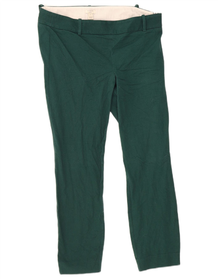 J. CREW Womens Straight Cropped Trousers US 8 Medium W32 L26 Green Cotton