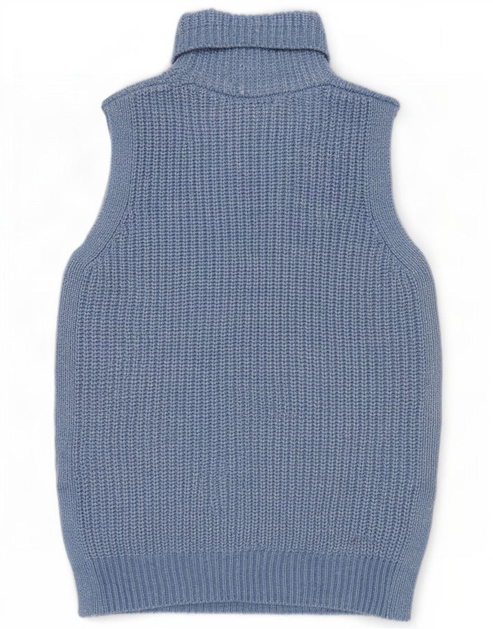 Marks & Spencer Womens Vest Tank Top UK 14 Medium Blue Polyester