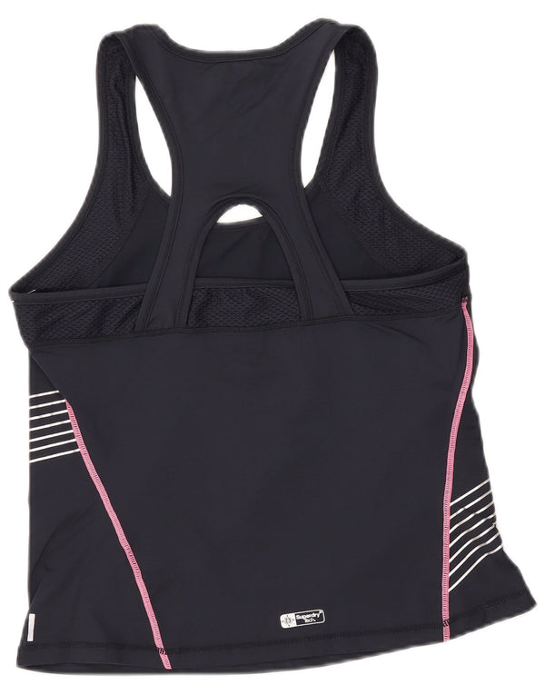 SUPERDRY Womens Graphic Vest Top UK 18 XL Black Nylon