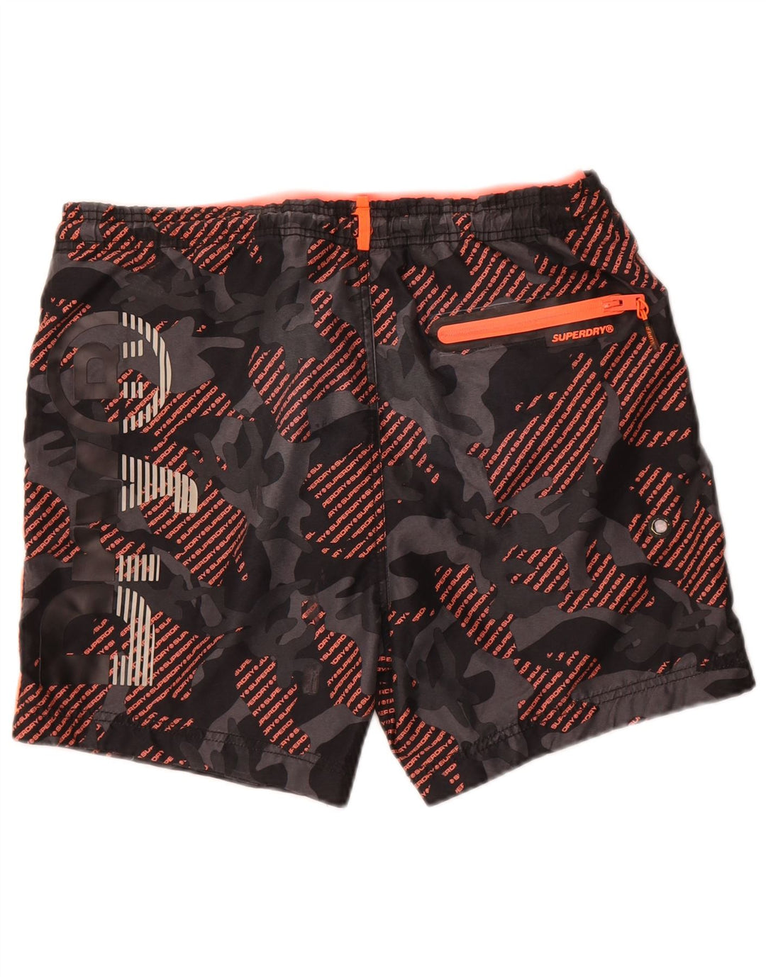 Superdry Mens Graphic Swimming Shorts Large Grey Camouflage Polyester