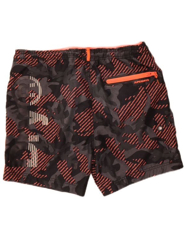 Superdry Mens Graphic Swimming Shorts Large Grey Camouflage Polyester