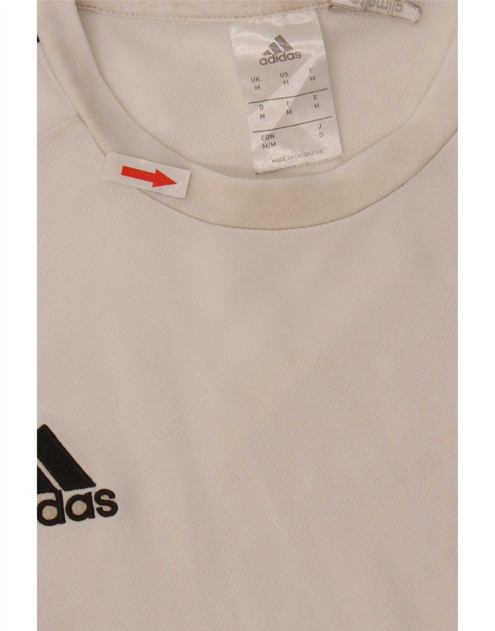 Adidas Mens Climalite T-Shirt Top Medium White Colourblock Polyester