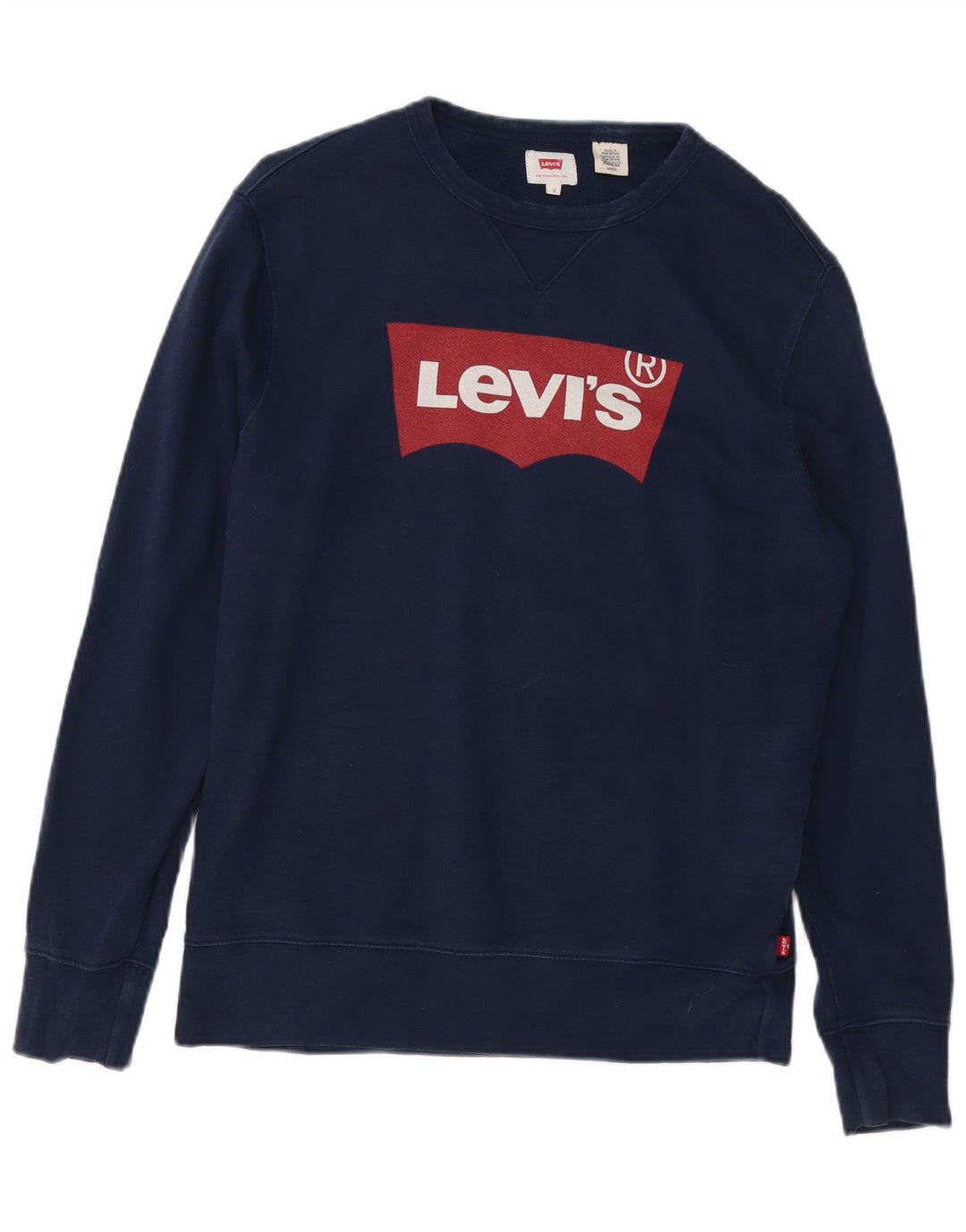 LEVI'S Mens Graphic Sweatshirt Jumper Small Navy Blue Cotton