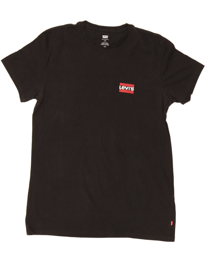 LEVI'S Mens Slim T-Shirt Top Large Black Cotton Vintage Levi's and Second-Hand Levi's from Messina Hembry 
