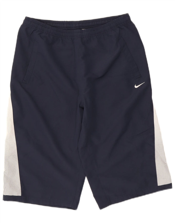 Nike Boys Sport Shorts 13-14 Years XL Navy Blue Colourblock Polyester