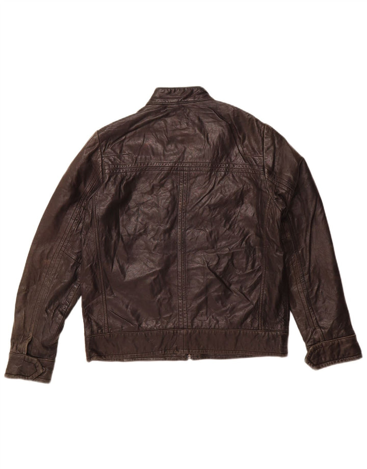 Marks & Spencer Boys Autograph Leather Jacket 13-14 Years Black Leather