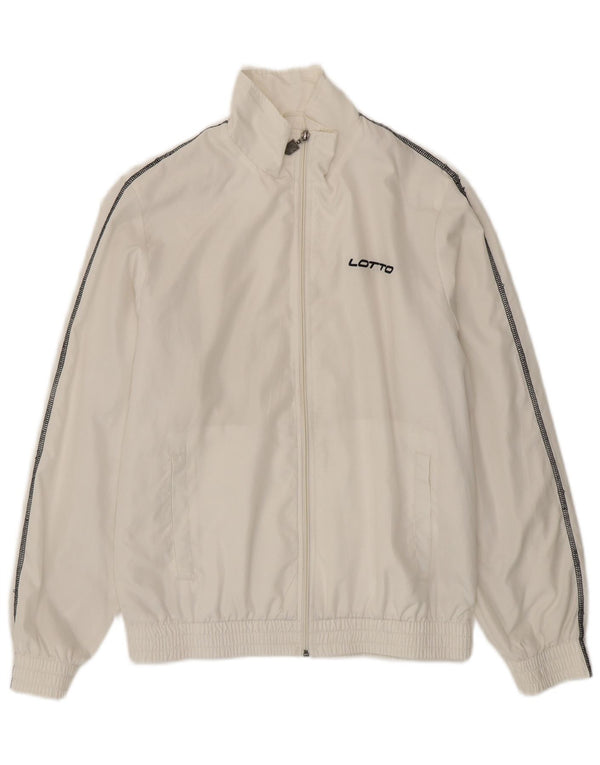 Lotto Mens Tracksuit Top Jacket Medium White Polyester