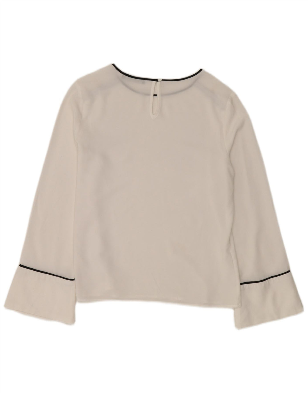 Marks & Spencer Womens Long Sleeve Blouse Top UK 12 Medium White Polyester