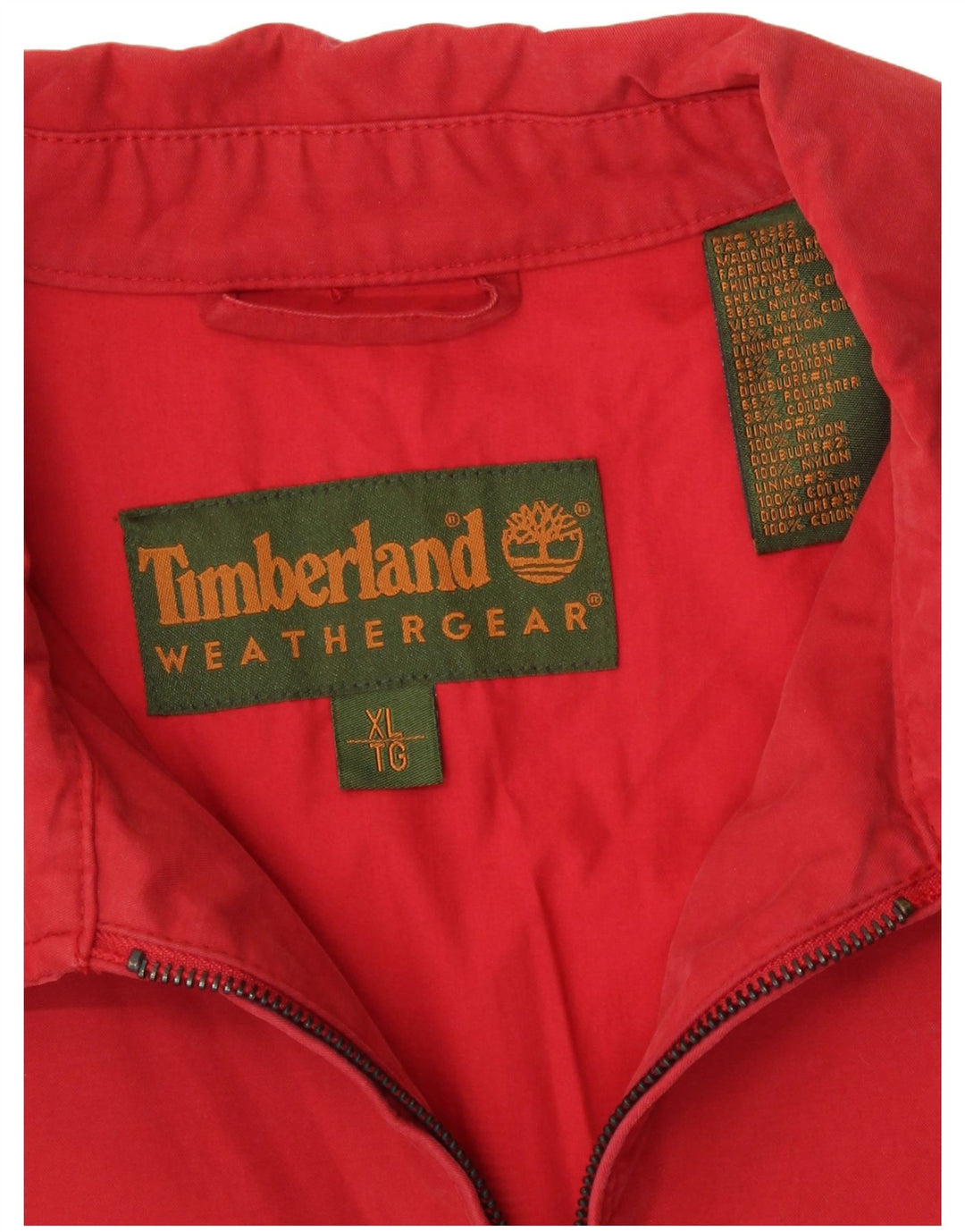 Timberland Mens Bomber Jacket UK 42 XL Red Cotton