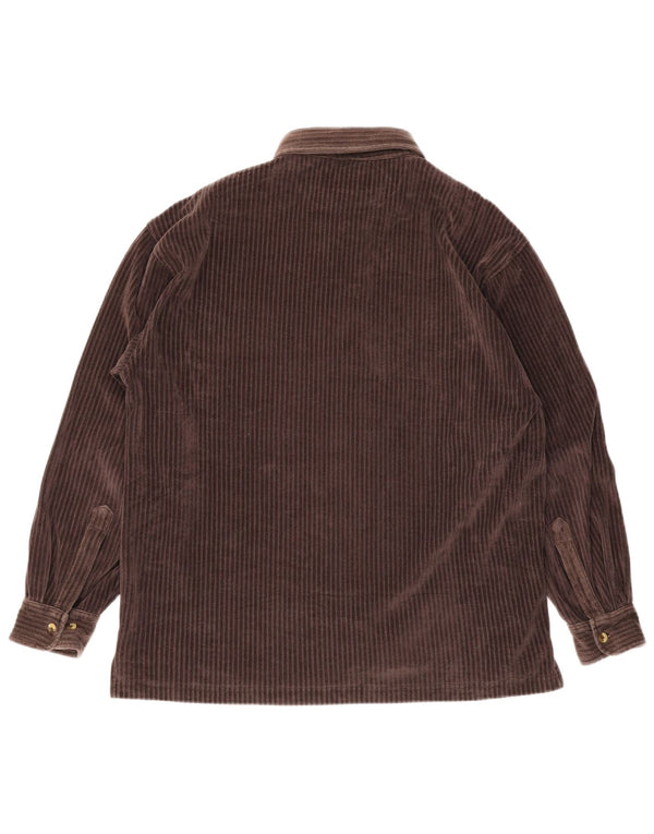 Marlboro Classics Mens Corduroy Pullover Shirt Medium Brown Cotton