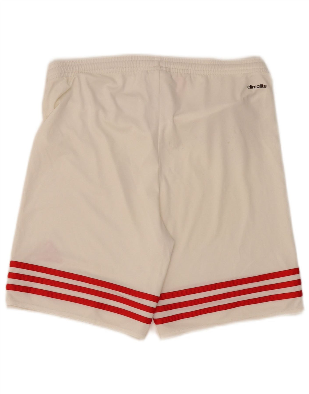 ADIDAS Boys Climalite Sport Shorts 13-14 Years XL Off White Polyester