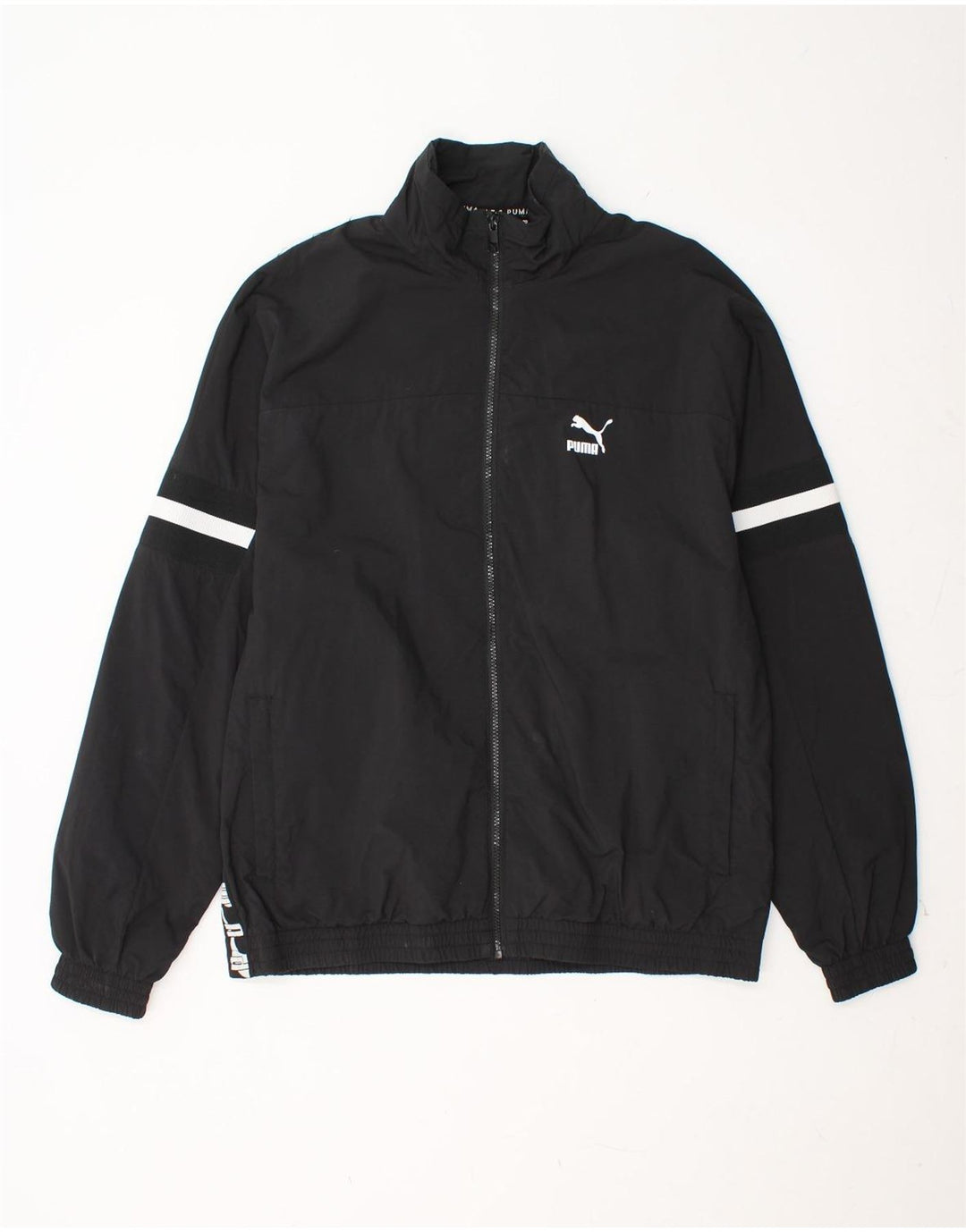 PUMA Mens Graphic Rain Jacket UK 40 Large Black Polyamide