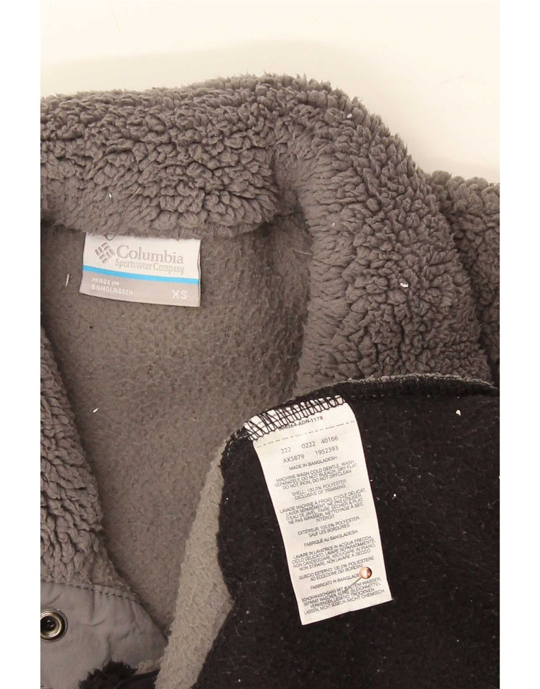Columbia Mens Button Neck Fleece Jumper XS Grey Colourblock Polyester