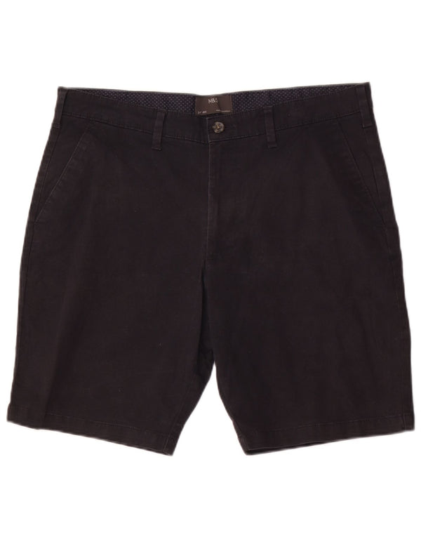 Marks & Spencer Mens Chino Shorts  W34 Large Navy Blue Cotton