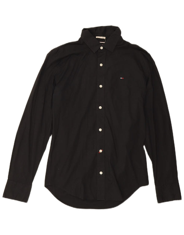 Tommy Hilfiger Mens Shirt Medium Black Cotton