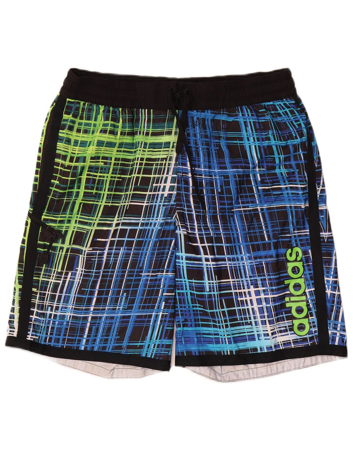 Adidas Mens Graphic Swimming Shorts Large  Blue Geometric Polyester